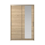 Dulap Haine SWD-512-BB-2 Home Collection® Elit Mediu, 2 usi glisante cu oglinda, Alb - Natur - Sonoma, 120x182x52 cm - Sonoma | SKU: SWD-512-SN-2
