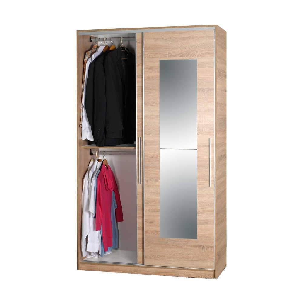 Dulap Haine SWD-713-TT-2 Home Collection® Elit Plus, 2 usi glisante cu oglinda, Sonoma, 120x207x52 cm