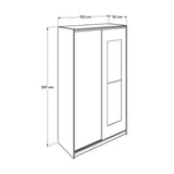 Dulap Haine SWD-713-TT-2 Home Collection® Elit Plus, 2 usi glisante cu oglinda, Sonoma, 120x207x52 cm