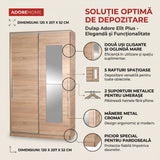 Dulap Haine SWD-713-TT-2 Home Collection® Elit Plus, 2 usi glisante cu oglinda, Sonoma, 120x207x52 cm