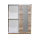 Dulap Haine SWD-716-TT-3 Home Collection® Elit XL, 2 usi glisante cu oglinda si 3 umarase, Lemn, Natural - Sonoma, 160x207x60 cm