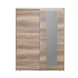 Dulap Haine SWD-716-TT-3 Home Collection® Elit XL, 2 usi glisante cu oglinda si 3 umarase, Lemn, Natural - Sonoma, 160x207x60 cm