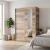 Dulap Haine Adore Elit XL, 2 usi glisante cu oglinda si 3 umarase, Lemn, Natural - Sonoma, 160x207x60 cm, imagine suplimentara | SKU: SWD-716-TT-3