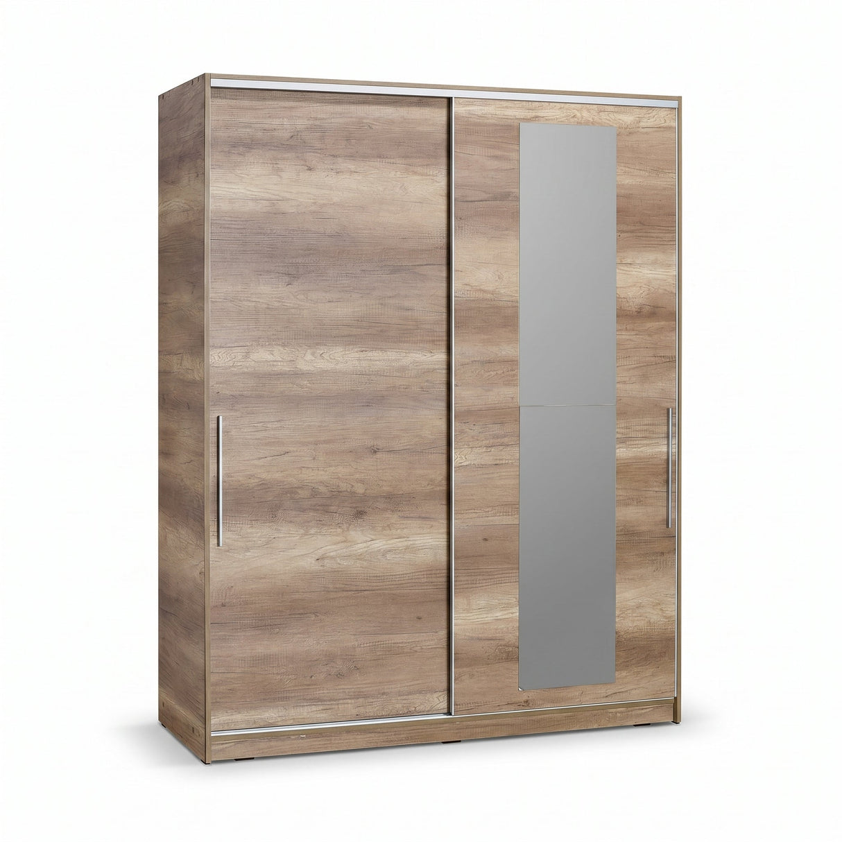 Dulap Haine SWD-716-TT-3 Home Collection® Elit XL, 2 usi glisante cu oglinda si 3 umarase, Lemn, Natural - Sonoma, 160x207x60 cm