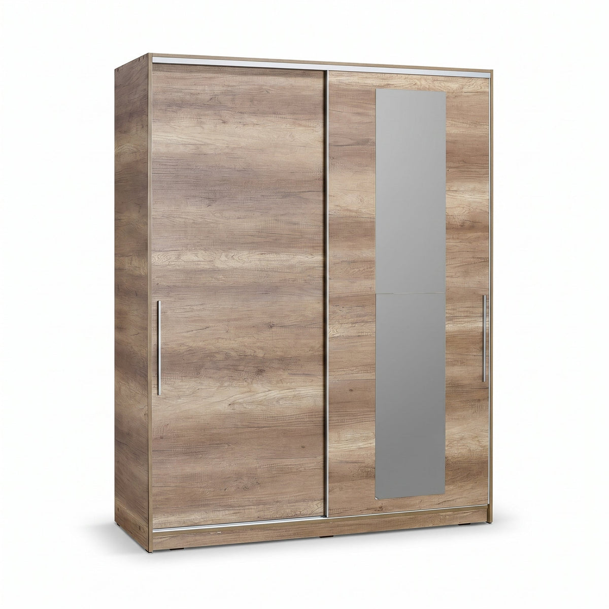Dulap Haine Adore Elit XL, 2 usi glisante cu oglinda si 3 umarase, Lemn Natural - Sonoma, 160 x 207 x 60 cm | SKU: SWD-716-TT-3
