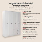 Dulap Haine GRD-1342-BB-3 Home Collection® Hampton, 4 usi si 2 sertare, Alb, 140x185x52 cm