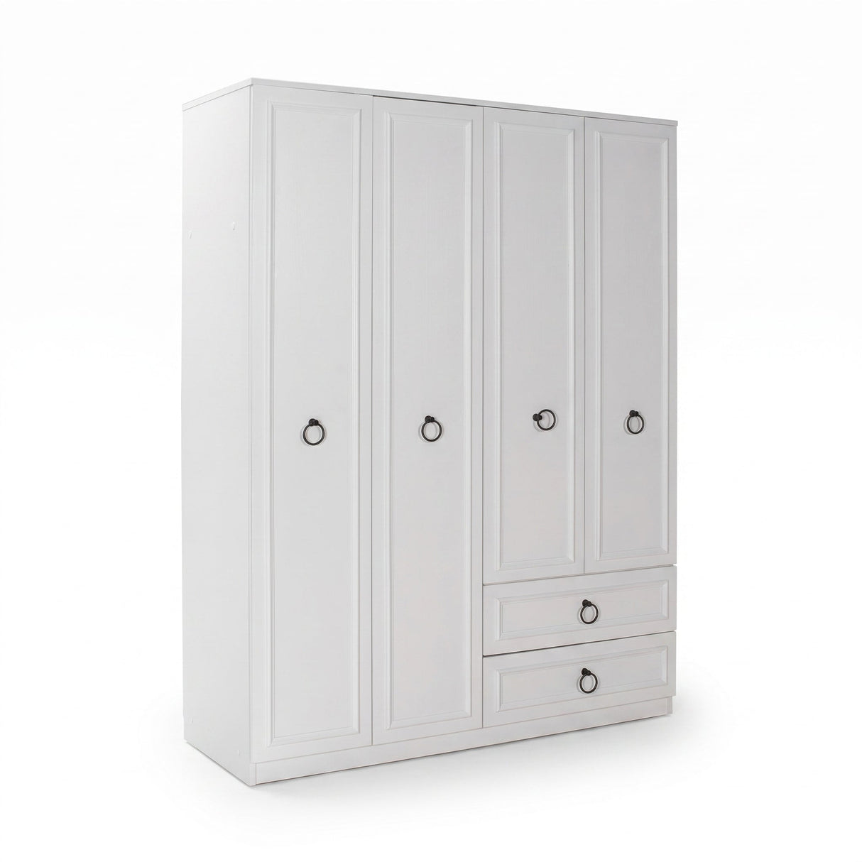 Dulap Haine GRD-1342-BB-3 Home Collection® Hampton, 4 usi si 2 sertare, Alb, 140x185x52 cm