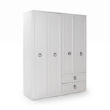 Dulap Haine GRD-1342-BB-3 Home Collection® Hampton, 4 usi si 2 sertare, Alb, 140x185x52 cm