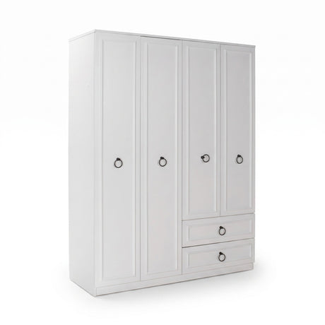 Dulap Haine GRD-1342-BB-3 Home Collection® Hampton, 4 usi si 2 sertare, Alb, 140x185x52 cm