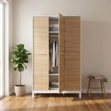 Dulap Haine GRD-1430-MB-3 Home Collection® London, 3 usi, Alb - Stejar, 120x202x52 cm