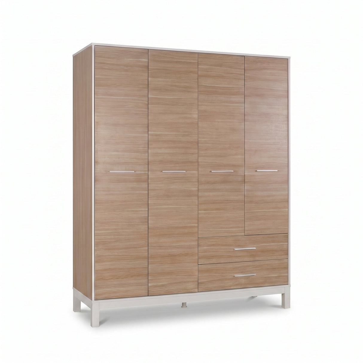 Dulap Haine GRD-1442-MB-3 Home Collection® London, 4 usi si 2 sertare, Alb - Stejar, 159x202x52 cm