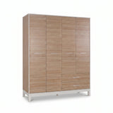 Dulap Haine GRD-1442-MB-3 Home Collection® London, 4 usi si 2 sertare, Alb - Stejar, 159x202x52 cm