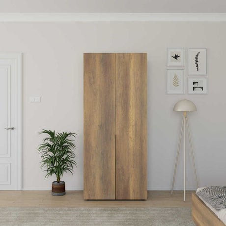 Dulap Haine GRD-1725-DD-2 Home Collection® Oryana cu 2 usi si 5 rafturi, Alb - Nuc, 90x210x62 cm