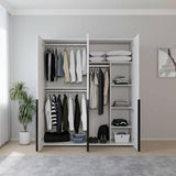 Dulap Haine GRD-1740-DD-3 Home Collection® Oryana cu 4 usi cu rafturi si umerasi, 180x210x62 cm - Alb | SKU: GRD-1740-DD-3