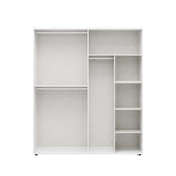 Dulap Haine GRD-1740-DD-3 Home Collection® Oryana cu 4 usi cu rafturi si umerasi, 180x210x62 cm - Alb | SKU: GRD-1740-DD-3, GRD-1740-OO-3, GRD-1740-FF-3