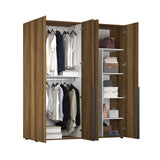 Dulap Haine GRD-1740-DD-3 Home Collection® Oryana cu 4 usi cu rafturi si umerasi, 180x210x62 cm - Nuc | SKU: GRD-1740-DD-3, GRD-1740-OO-3, GRD-1740-FF-3