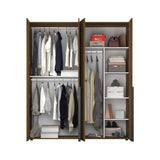 Dulap Haine GRD-1740-DD-3 Home Collection® Oryana cu 4 usi cu rafturi si umerasi, 180x210x62 cm - Nuc | SKU: GRD-1740-DD-3, GRD-1740-OO-3, GRD-1740-FF-3