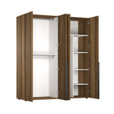 Dulap Haine GRD-1740-DD-3 Home Collection® Oryana cu 4 usi cu rafturi si umerasi, 180x210x62 cm - Nuc | SKU: GRD-1740-DD-3, GRD-1740-OO-3, GRD-1740-FF-3