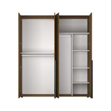 Dulap Haine GRD-1740-DD-3 Home Collection® Oryana cu 4 usi cu rafturi si umerasi, 180x210x62 cm - Nuc | SKU: GRD-1740-DD-3, GRD-1740-OO-3, GRD-1740-FF-3