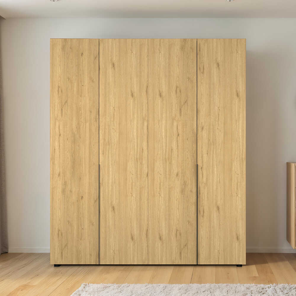 Dulap Haine GRD-1740-DD-3 Home Collection® Oryana cu 4 usi cu rafturi si umerasi, 180x210x62 cm - Stejar | SKU: GRD-1740-FF-3