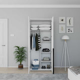 Dulap Haine GRD-1726-DD-2 Home Collection® Oryana cu 5 rafturi si umeras, Alb - Nuc, 90x210x62 cm - Dulap Haine GRD-1726-DD-2 home collection Oryana cu 5 rafturi si umeras, Alb - Nuc, 90x210x62 cm | SKU: GRD-1726-DD-2, GRD-1726-OO-2