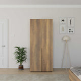 Dulap Haine GRD-1722-DD-2 Home Collection® Oryana cu 2 usi si umeras, Alb - Nuc, 90x210x62 cm - Nuc | SKU: GRD-1722-OO-2