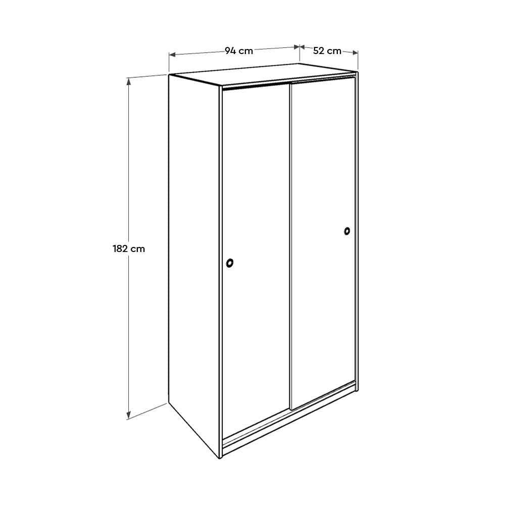 Dulap Haine SWD-402-BB-2 Home Collection® Slide Compact, 2 usi glisante, 94x182x52 cm - Stejar | SKU: SWD-402-FF-2