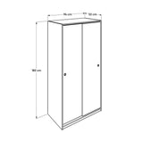Dulap Haine SWD-402-BB-2 Home Collection® Slide Compact, 2 usi glisante, 94x182x52 cm - Stejar | SKU: SWD-402-FF-2