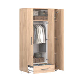 Dulap Haine GRD-631-BB-2 Home Collection® Trendline, 3 usi, 1 sertar, Alb - Stejar, 103x187x52 cm - Dulap Haine GRD-631-BB-2 Home Collection® Trendline, 3 usi, 1 sertar, Alb - Stejar, 103x187x52 cm | SKU: GRD-631-FF-2