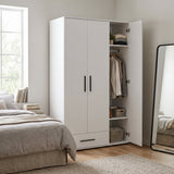 Dulap Haine GRD-631-BB-2 Home Collection® Trendline, 3 usi, 1 sertar, Alb - Stejar, 103x187x52 cm - Alb | SKU: GRD-631-BB-2