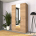 Dulap Haine GRA-730-FF-3 Home Collection® Trendline cu 3 usi si oglinda, Alb - Stejar, 120x207x53 cm | SKU: GRA-730-FF-3