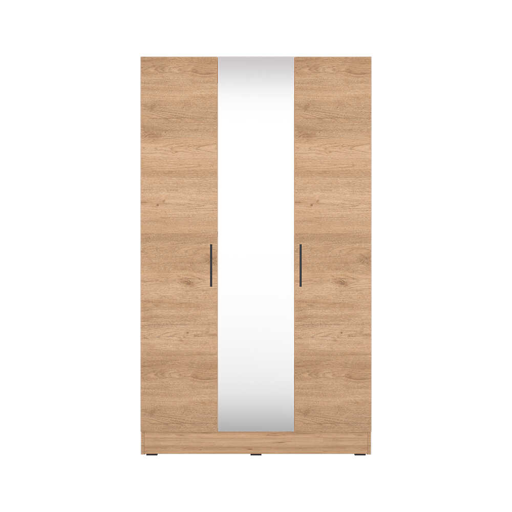 Dulap Haine GRA-730-FF-3 Home Collection® Trendline cu 3 usi si oglinda, Alb - Stejar, 120x207x53 cm - Stejar | SKU: GRA-730-FF-3