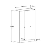 Dulap Haine GRA-730-FF-3 Home Collection® Trendline cu 3 usi si oglinda, Alb - Stejar, 120x207x53 cm - Stejar | SKU: GRA-730-FF-3