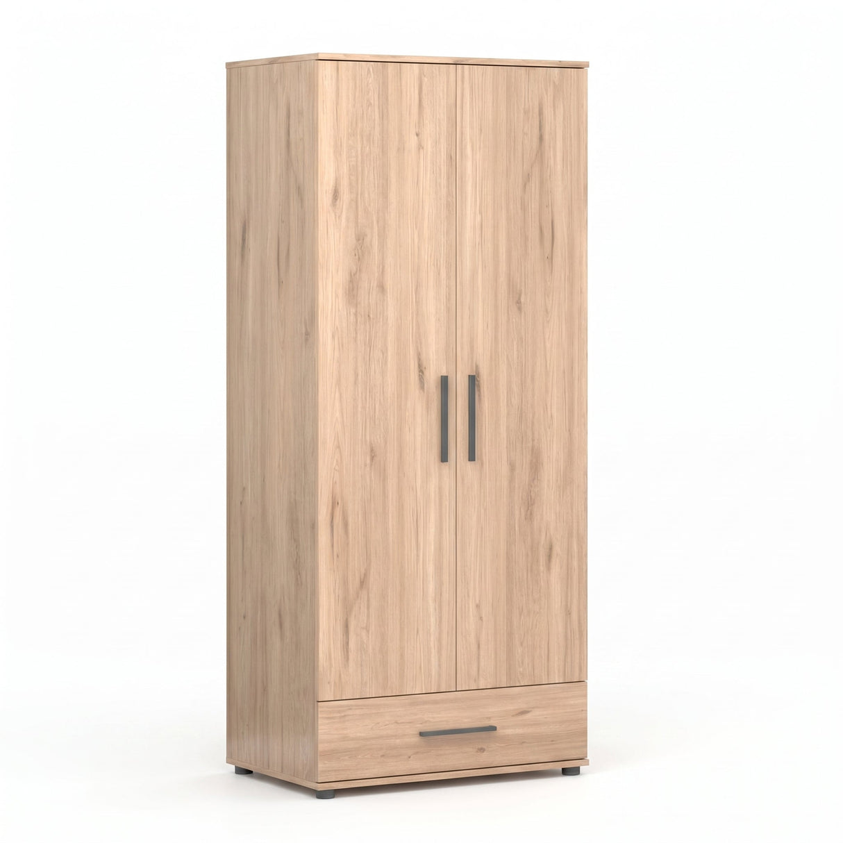 Dulap Haine GRD-621-FF-2 Home Collection® Trendline cu 2 usi si sertar, Stejar, 80x187x52 cm