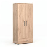 Dulap Haine GRD-621-FF-2 Home Collection® Trendline cu 2 usi si sertar, Stejar, 80x187x52 cm