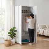 Dulap Haine GRD-320-BB-1 Home Collection® Trendline cu 2 usi si umeras, Alb - Stejar, 80x187x47 cm - Alb | SKU: GRD-320-BB-1