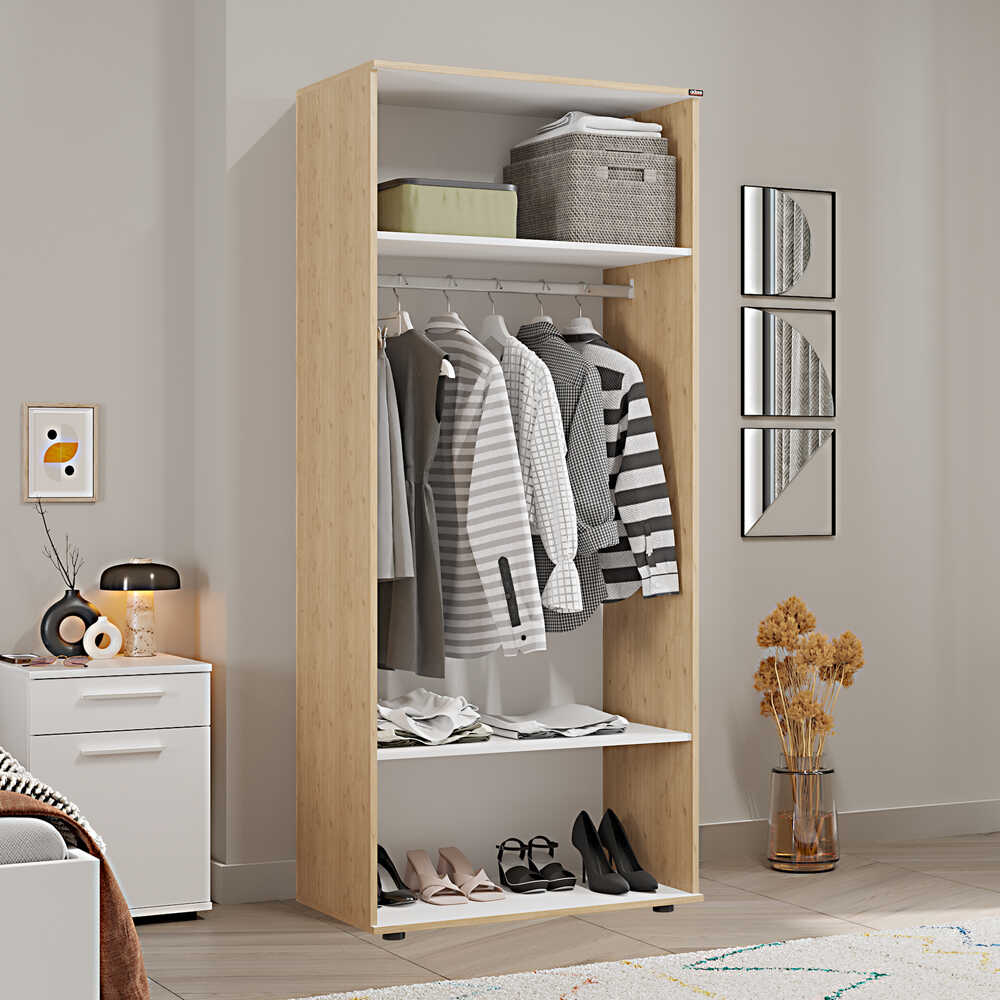 Dulap Haine GRD-320-BB-1 Home Collection® Trendline cu 2 usi si umeras, Alb - Stejar, 80x187x47 cm - Dulap Haine GRD-320-BB-1 Home Collection® Trendline cu 2 usi si umeras, Alb - Stejar, 80x187x47 cm | SKU: GRD-320-FF-1