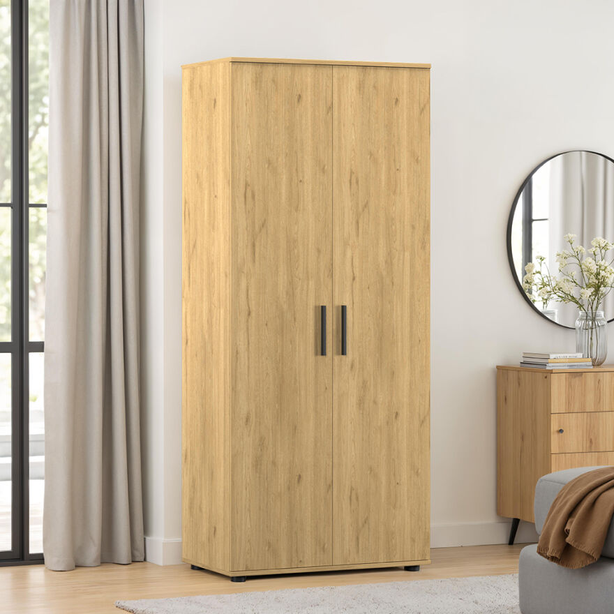 Dulap Haine GRD-320-BB-1 Home Collection® Trendline cu 2 usi si umeras, Alb - Stejar, 80x187x47 cm - Stejar | SKU: GRD-320-FF-1