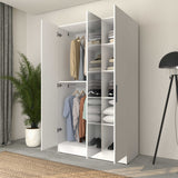 Dulap Haine GRA-730-FF-3 Home Collection® Trendline cu 3 usi si oglinda, Alb - Stejar, 120x207x53 cm - Alb | SKU: GRA-730-FF-3, GRA-730-BB-3