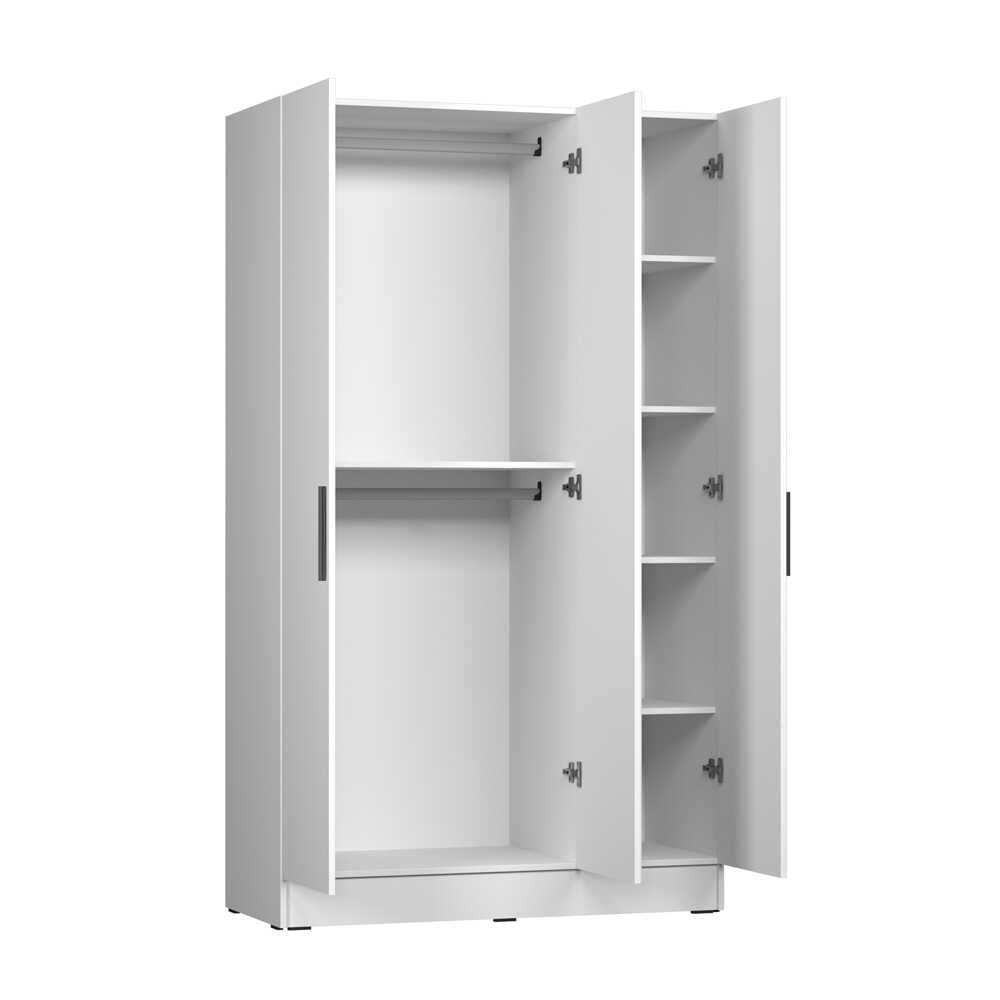Dulap Haine GRA-730-FF-3 Home Collection® Trendline cu 3 usi si oglinda, Alb - Stejar, 120x207x53 cm - Alb | SKU: GRA-730-FF-3, GRA-730-BB-3