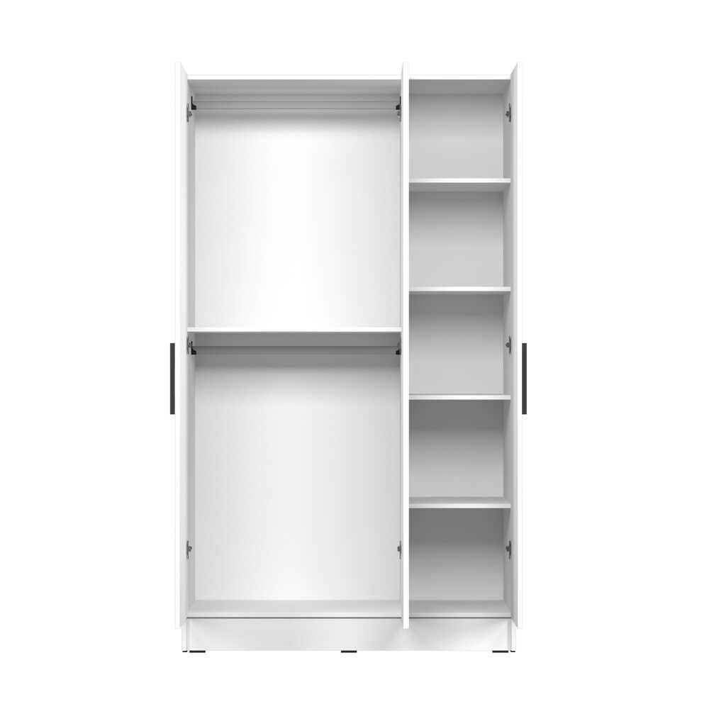 Dulap Haine GRA-730-FF-3 Home Collection® Trendline cu 3 usi si oglinda, Alb - Stejar, 120x207x53 cm - Alb | SKU: GRA-730-FF-3, GRA-730-BB-3