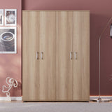 Dulap Haine GRD-640-TT-3 Home Collection® Trendline cu 4 usi, Natur, 137x187x51 cm