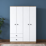 Dulap Haine Cedi 4 usi si 2 sertare si 2 bare de umerase, Nuc, 120x170x43 cm