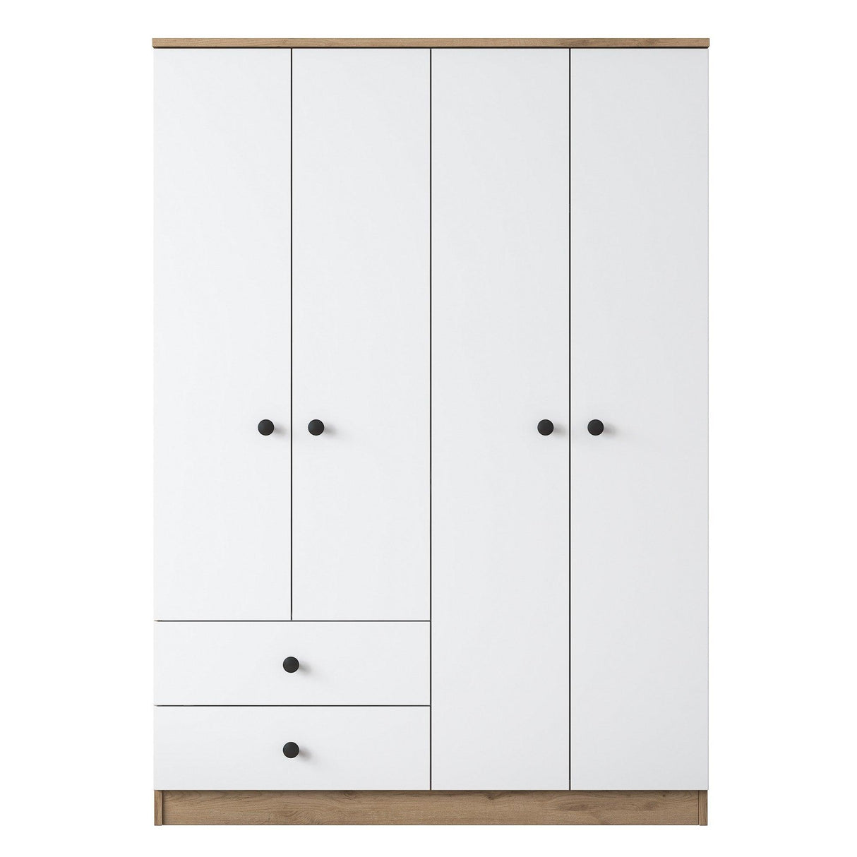 Dulap Haine Cedi 4 usi si 2 sertare si 2 bare de umerase, Nuc, 120x170x43 cm