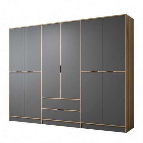 Dulap Haine Elina - 7200, Auriu, 277x52x208 cm