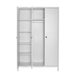 Dulap Haine MDF GRD-993-BB-3 Home Collection® Rustic, cu 3 usi si umarase, 6 rafturi, Alb, 125x196x54 cm