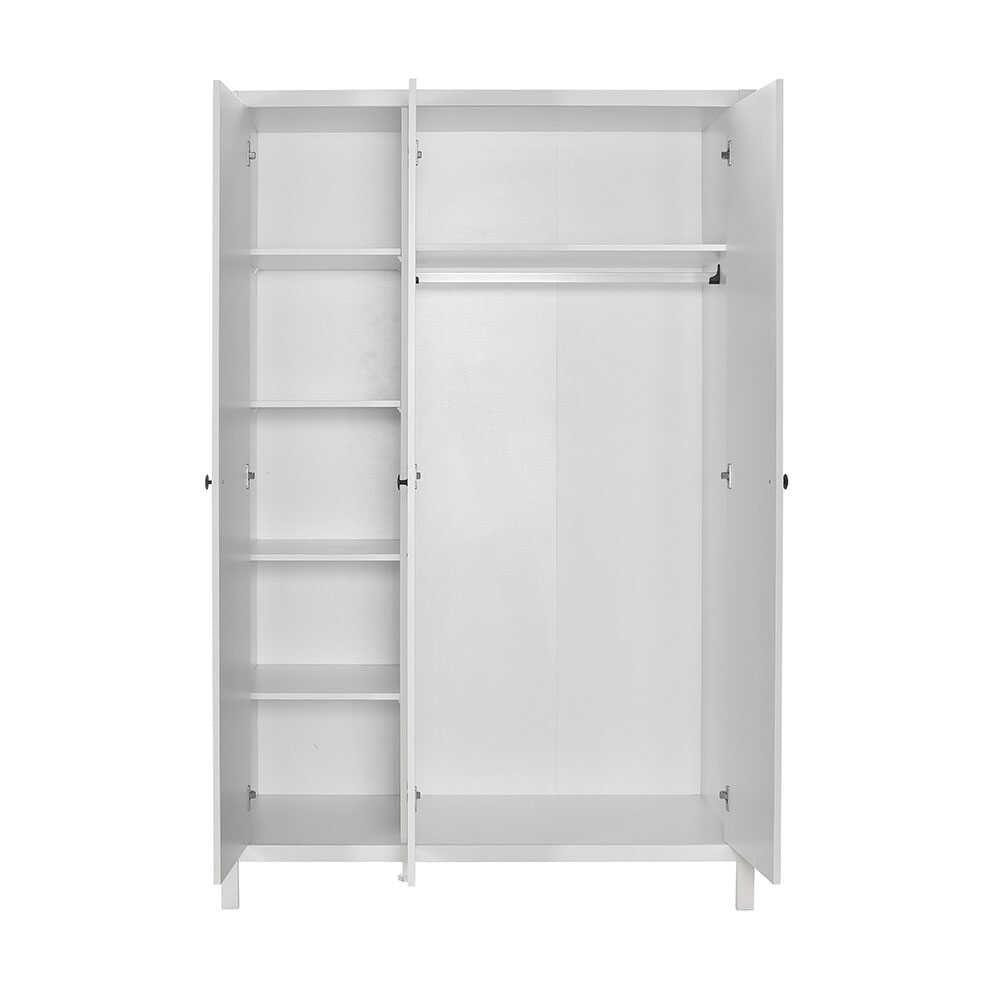 Dulap Haine MDF GRD-993-BB-3 Home Collection® Rustic, cu 3 usi si umarase, 6 rafturi, Alb, 125x196x54 cm