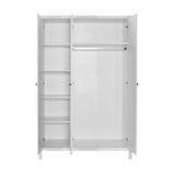 Dulap Haine MDF GRD-993-BB-3 Home Collection® Rustic, cu 3 usi si umarase, 6 rafturi, Alb, 125x196x54 cm