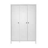 Dulap Haine MDF GRD-993-BB-3 Home Collection® Rustic, cu 3 usi si umarase, 6 rafturi, Alb, 125x196x54 cm