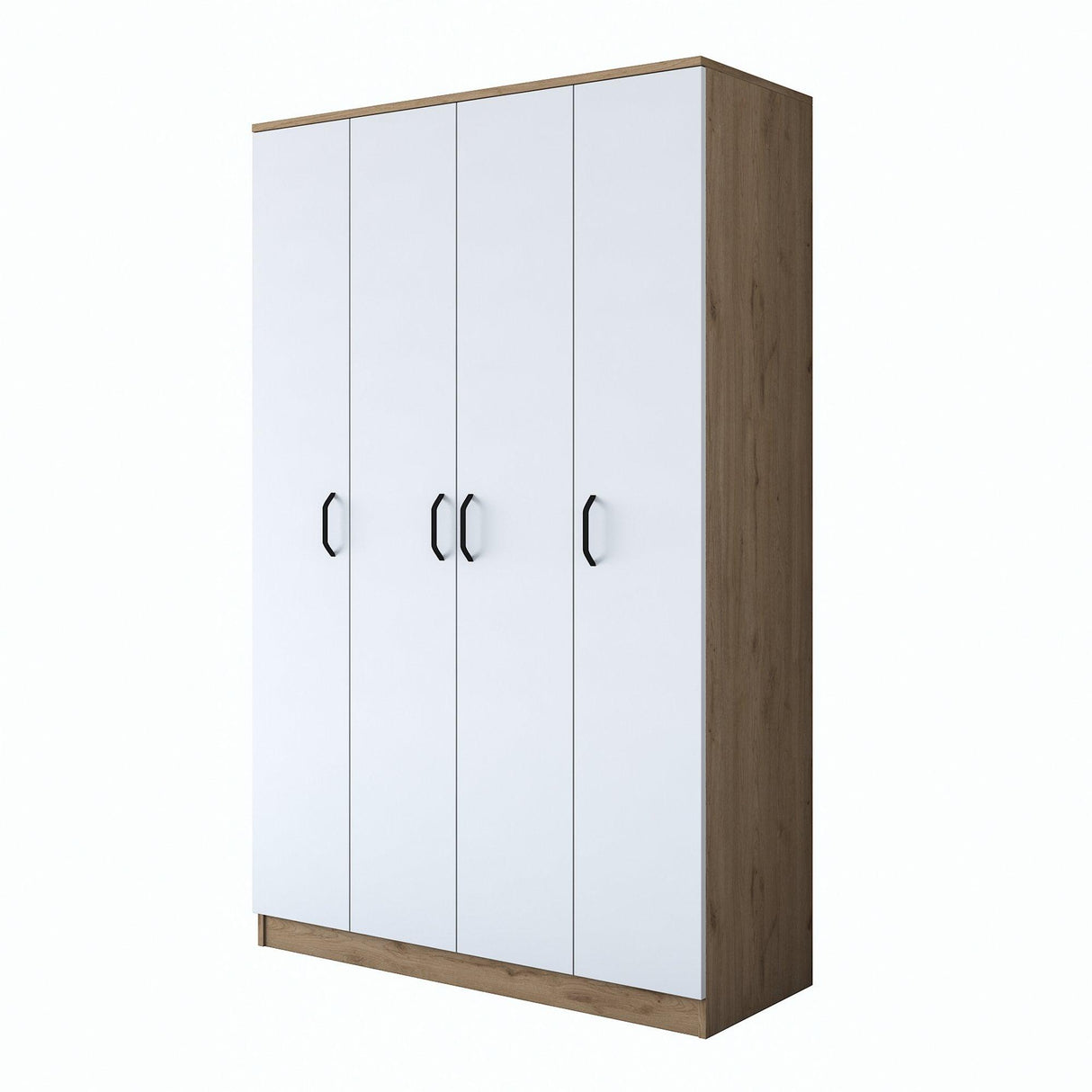 Dulap Haine Totem 4 usi cu 2 bare de umeras, Nuc, 120x191x47 cm